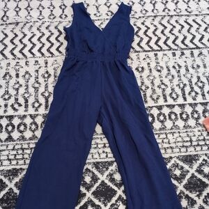 Chic Deep Blue Sleeveless Jumpsuit